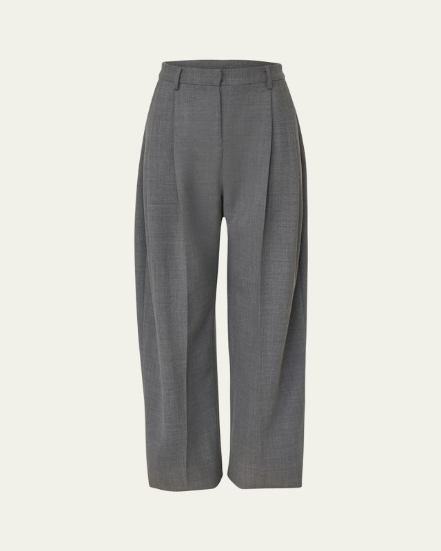 High-Rise Pleated Wide-Leg Pants